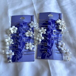 Claire's White Floral Hair Clips